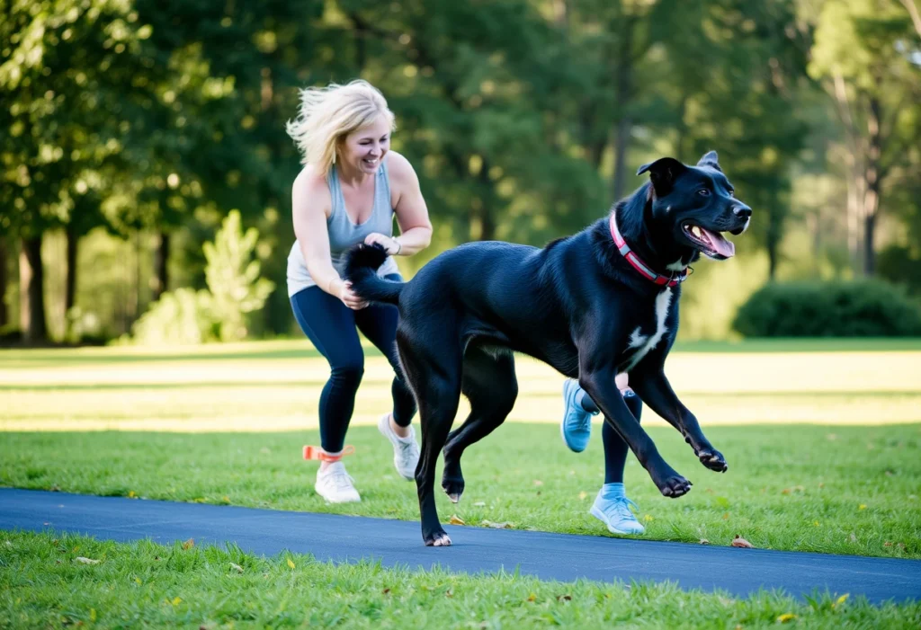 happy dogs running 